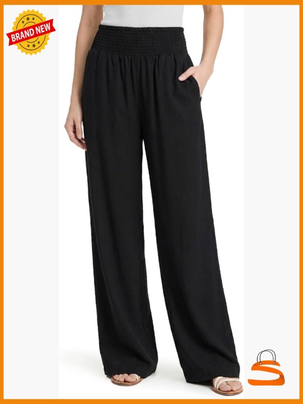 Tall Wide Leg Palazzo Pants High Waisted Flowy with Pockets Long Inseam